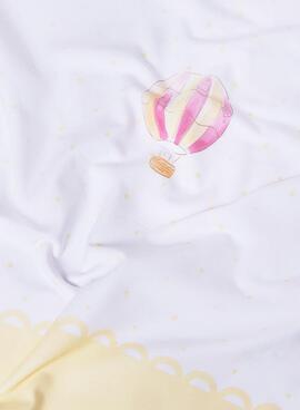 Manta Mayoral blanca con estampado de globos para bebé