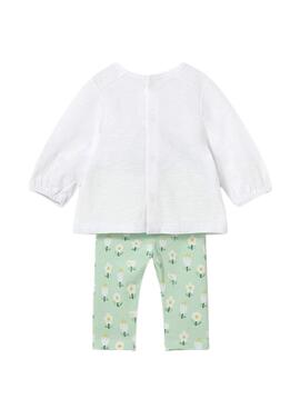 Conjunto Mayoral camisetas y leggings verde agua para bebé