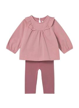 Conjunto Mayoral camisetas y leggings rosa para bebé