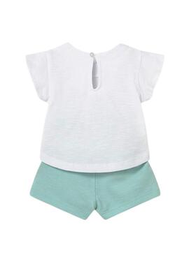 Conjunto Mayoral camisetas y shorts verde agua para bebé