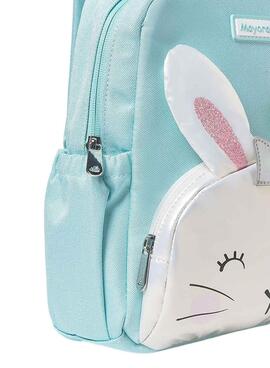 Mochila Mayoral verde agua con conejito para bebé