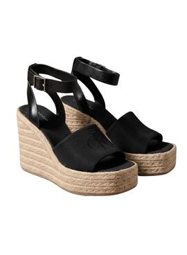 Sandalias Calvin Klein Jeans Wedge Espad negro para mujer