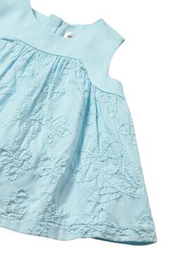 Conjunto Mayoral vestido verde agua bordado para bebé