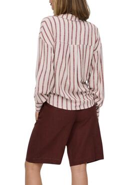 Camisa Only Siesta rayas rosa para mujer