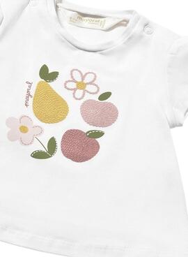 Camiseta Mayoral blanca con frutas para bebé