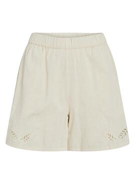 Shorts Vila Vijuliana beige para mujer