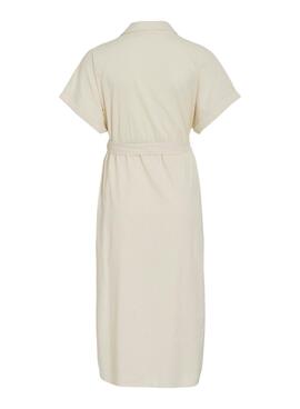 Vestido Vila Vilinen beige para mujer