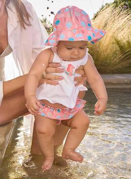 Conjunto Mayoral baño rosa con estampado marino para bebé