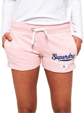 Short Superdry Track Lite Rosa Mujer