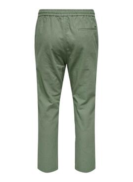Pantalón Only and Sons Linus verde para hombre

