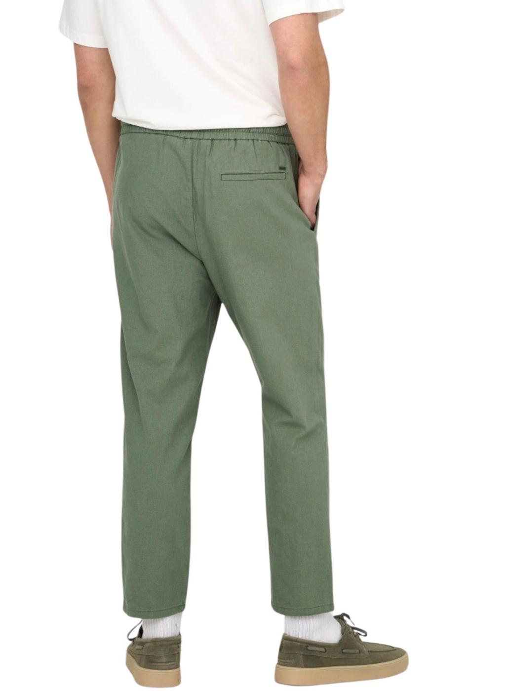 Pantalón Only and Sons Linus verde para hombre
