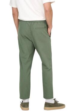 Pantalón Only and Sons Linus verde para hombre
