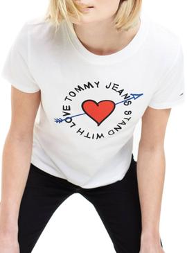 Camiseta Tommy Jeans Arrow Blanco Mujer