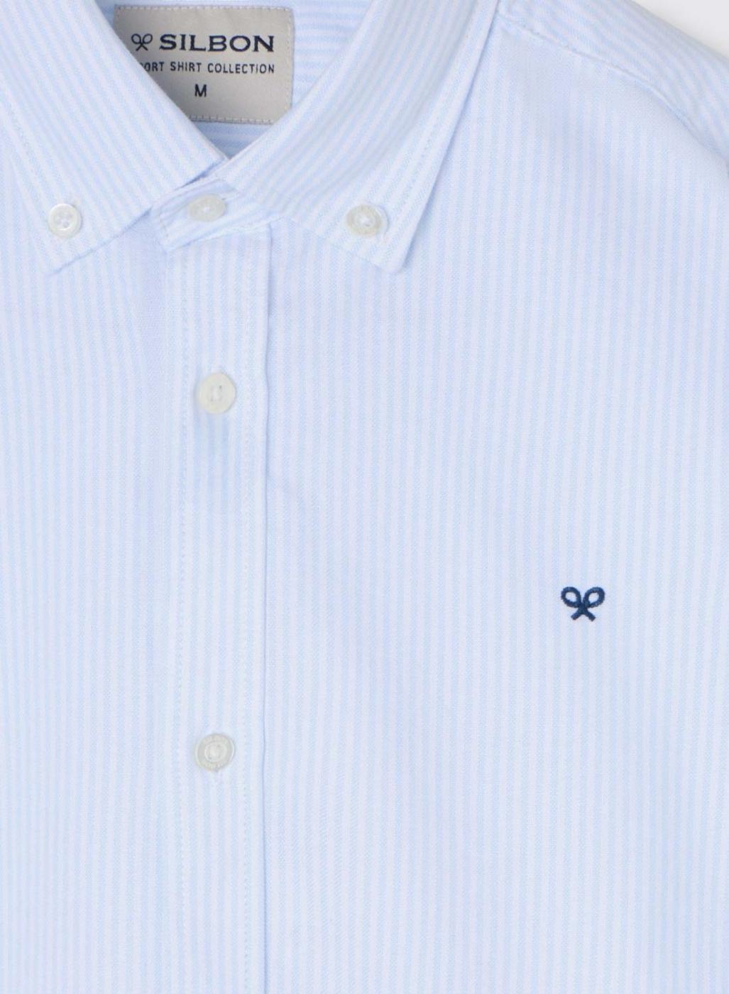 Camisa Silbon Sport oxford rayas azul para hombre