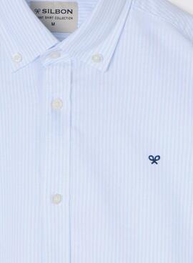 Camisa Silbon Sport oxford rayas azul para hombre