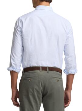 Camisa Silbon Sport oxford rayas azul para hombre