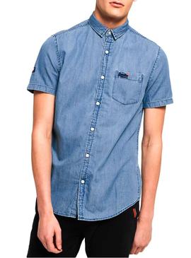 Camisa Superdry Miami Loom Denim Hombre