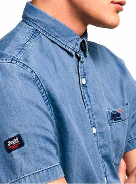 Camisa Superdry Miami Loom Denim Hombre