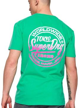 Camiseta Superdry Ticket Type Verde Hombre