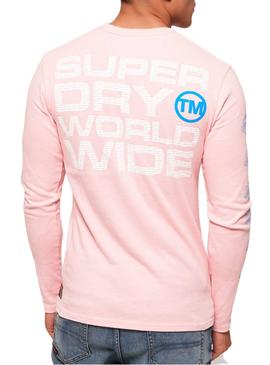 Camiseta Superdry Type Pastel Rosa Hombre