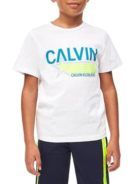 Camiseta Calvin Klein Star Print Blanco Niño
