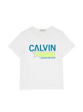 Camiseta Calvin Klein Star Print Blanco Niño