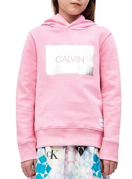 Camiseta Calvin Klein Silver Box Rosa Niña
