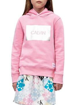 Camiseta Calvin Klein Silver Box Rosa Niña