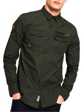 Camisa Superdry Rookie Paperweight Verde Hombre