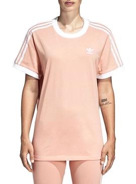 Camiseta Adidas 3Stripes Rosa Mujer