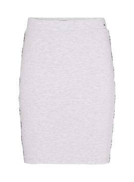 Falda Tommy Jeans Piping Bodycon Gris Mujer