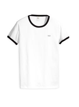 Camiseta Levis Ringer Blanco Mujer