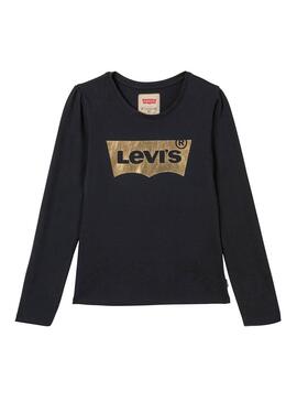 Cmaiseta Levis Logo Brillant Negro Niña