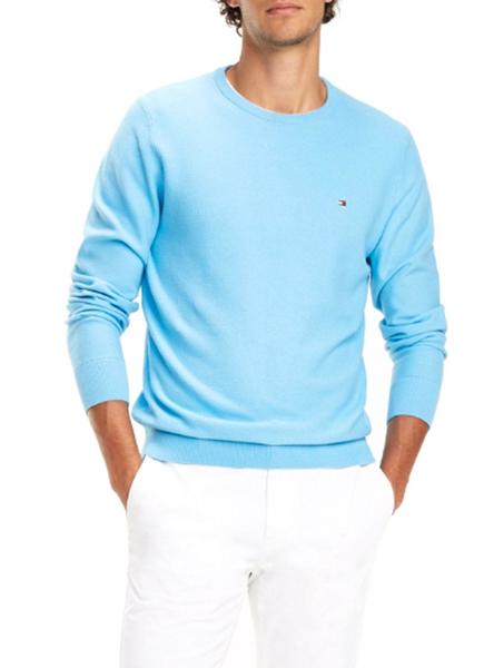 Jersey Tommy Algodon Azul Hombre