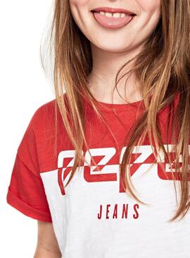 Camiseta Pepe Jeans Amberes Rojo Niña
