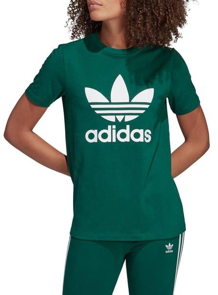 camiseta adidas verde mujer