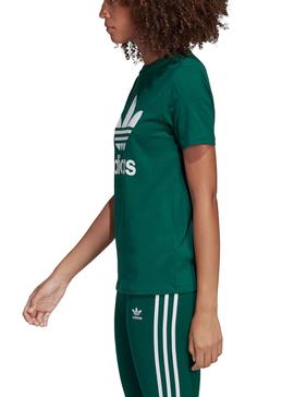 Camiseta Adidas Trefoil Verde Mujer