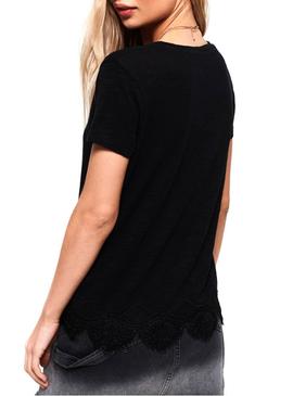 Camiseta Superdry Morocco Lace Negro Mujer