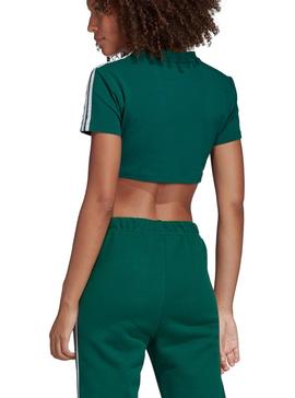 Camiseta Adidas Cropped Verde Mujer 