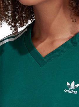 Camiseta Adidas Cropped Verde Mujer 