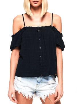 Top Superdry Lea Azul Mujer