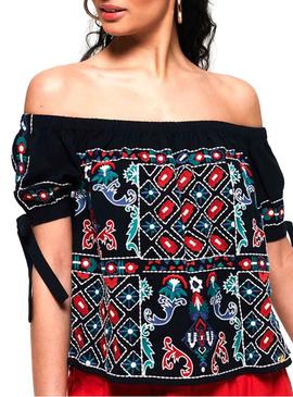 Top Superdry Raffella Marino Mujer