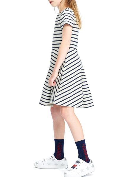 Vestido Tommy Sparkle Stripes Gris Niña