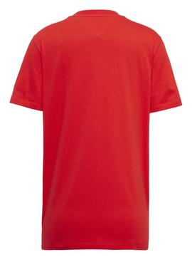 Camiseta Tommy Jeans Embroidery Logo Rojo Mujer