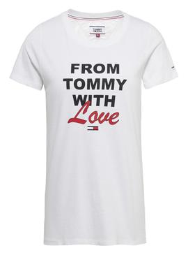Camiseta Tommy Jeans With Love Blanco Mujer