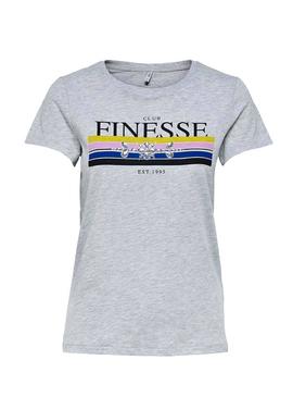 Camiseta Only Kita Fab Gris Mujer