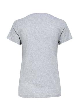 Camiseta Only Kita Fab Gris Mujer