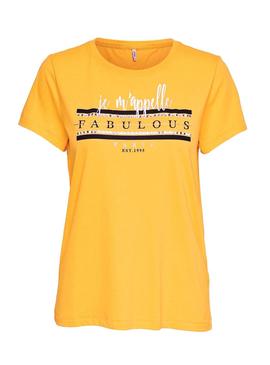 Camiseta Only Kita Fab Amarillo Mujer