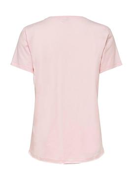 Camiseta Only Indre Print Rosa Mujer