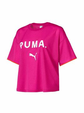 Camiseta Puma Chase Mesh Rosa Mujer